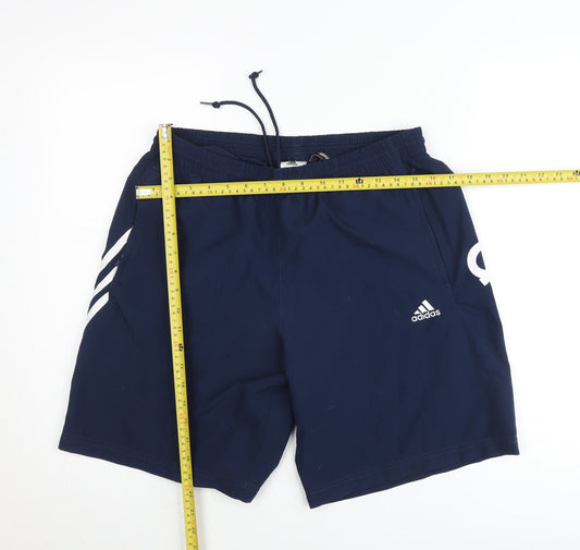 Adidas Mens Blue M Regular Fit Sports Shorts with Pockets