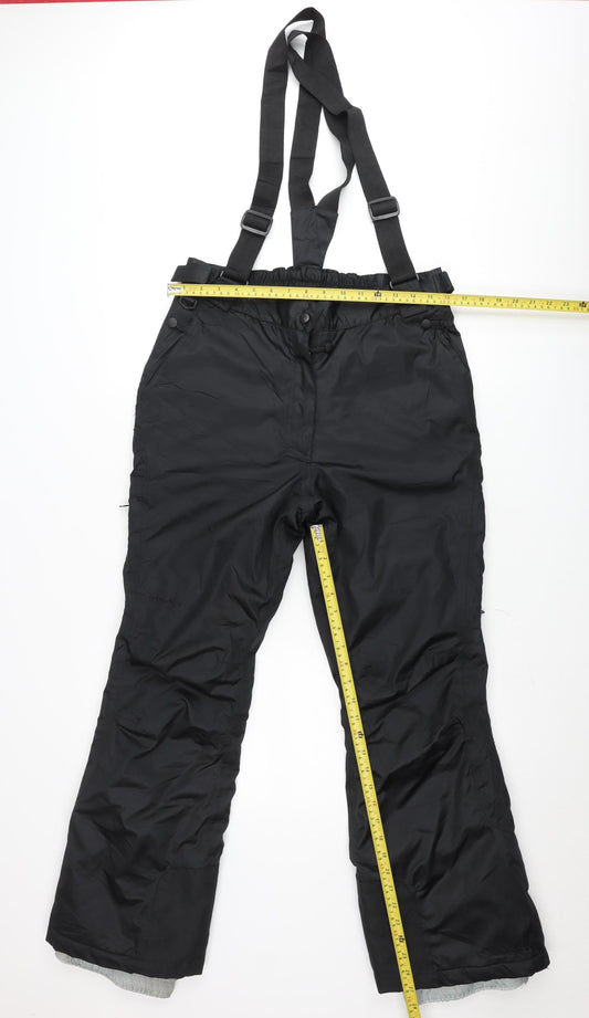 Trespass Teens Black Snow Pants Waterproof Windproof Size 12 Slim