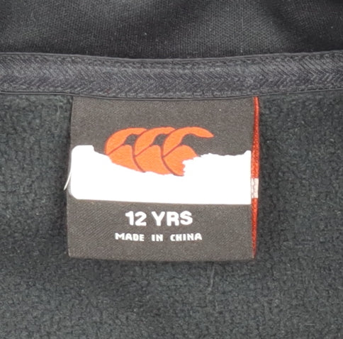 Canterbury Boys Black Red 12 Years Track Jacket Rugby Sports Top
