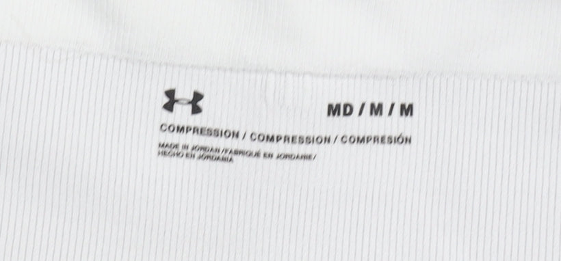 Under Armour Womens White Medium Athletic V-Neck Sports Bra Top