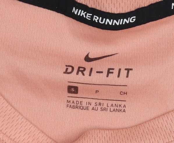Nike Women Pink Dri-Fit Running T-Shirt Size S Athletic Fit