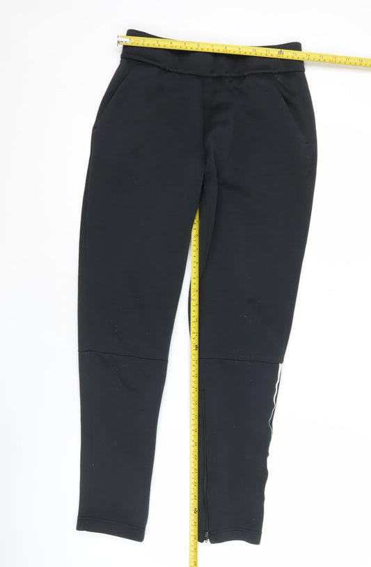 Back view of Adidas boys’ black track pants 14 years tapered fit football joggers