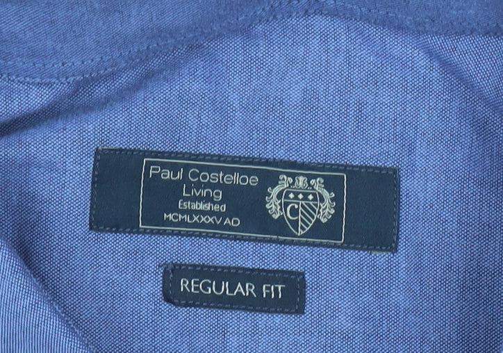 Paul Costelloe Men’s Blue 3XL 50-52" Regular Fit Button-Down Shirt