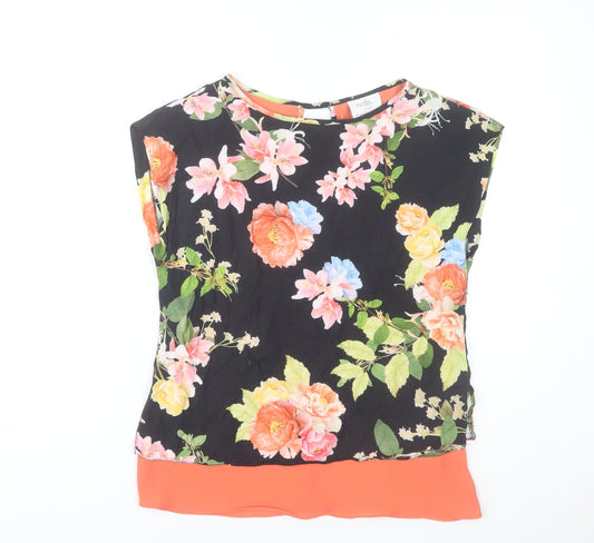 Additional front view of Wallis women’s floral blouse top, size UK 10, multicoloured sleeveless tunic
