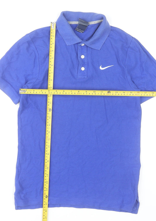 Nike Men’s Blue Polo Shirt Size S Cotton Short Sleeve Sportswear