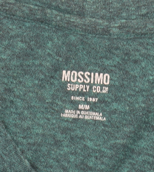 Mossimo Womens Green V-Neck Short Sleeve Basic T-Shirt Size M