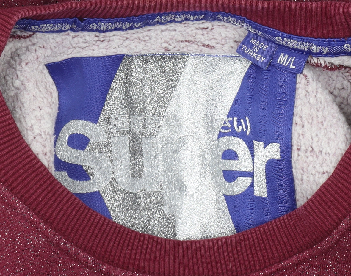 Superdry Men’s Red Graphic Print Pullover Sweatshirt M Regular