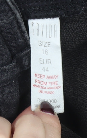 Savida Women’s Black Size 16 Skinny Slim Fit Stretch Jeans