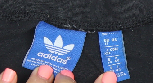 Adidas Womens Black Leggings Size 12 Slim Fit Athleisure Activewear