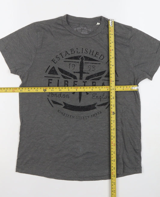 Boys UK Size 9-10 Years Firetrap Grey Basic T-Shirt