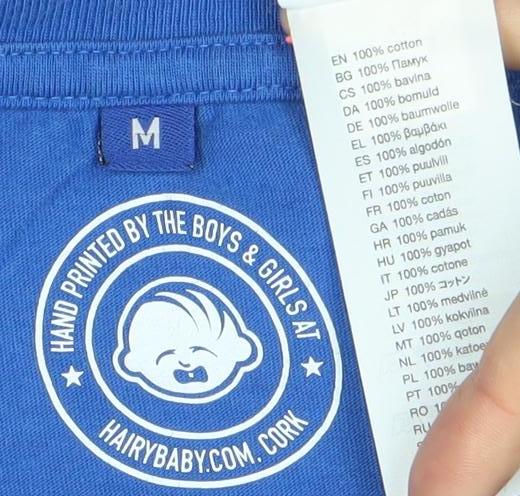 Hairybaby Men’s Blue M Graphic Funny Quote Cotton T-Shirt