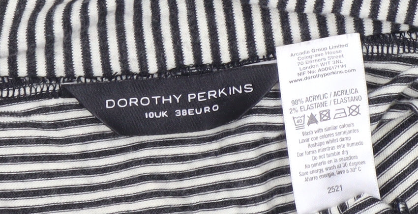 Dorothy Perkins Women’s Black Stripe Cardigan Size 10 UK Long Sleeve