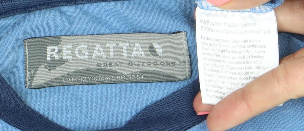 Regatta Men’s Blue Colourblock Short Sleeve Crew Neck T-Shirt Size L