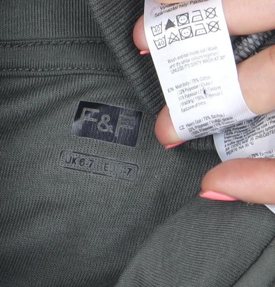 F&F Boys Green Bomber Jacket 7 Years Full Zip Quilted Mid-Length