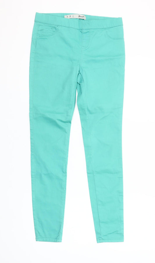 Additional front view of Denim Co Women’s Green Skinny Slim Fit Jeans, size UK 10, Cotton Blend