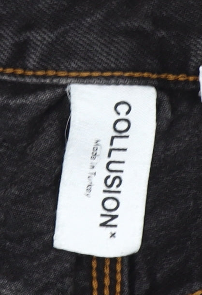 Collusion Womens Black Straight Leg Jeans Size 12 30x32