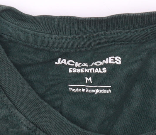 Jack & Jones Mens Green Graphic Logo T-Shirt Size M Crew Neck