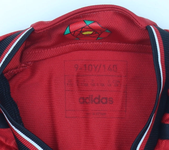 Additional view of Adidas boys’ red manchester united martinez #6 football jersey 9-10 years