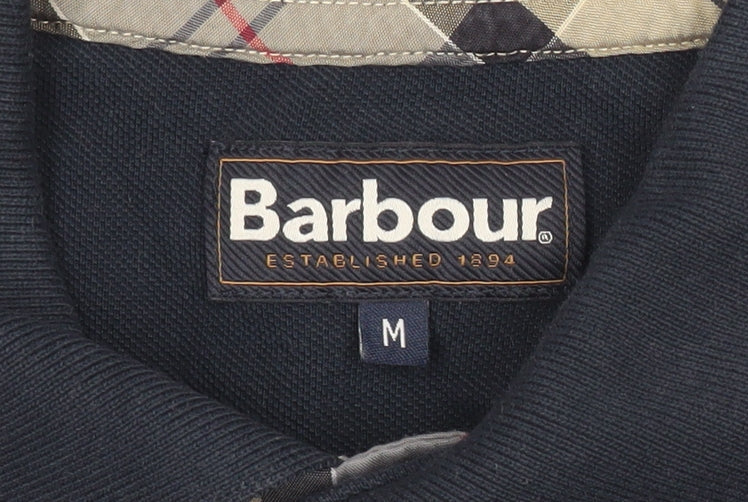 Barbour Men's Navy Blue Polo Shirt M Regular Fit Cotton Casual