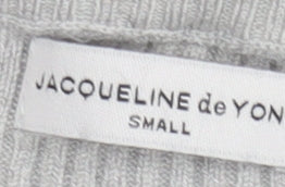 Jacqueline de Yong Womens Grey Long Sleeve Lace Up Tunic Top S