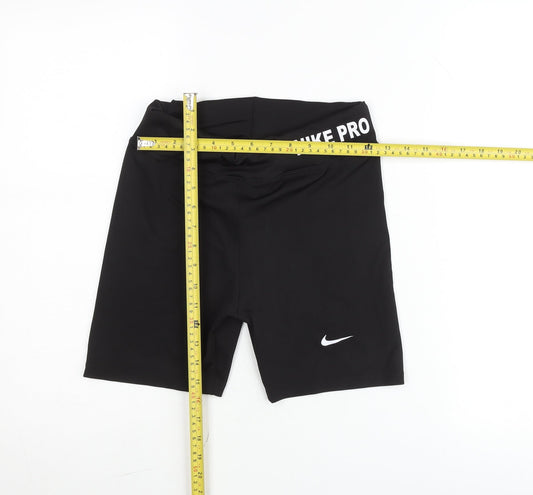 Nike Girls Black Biker Shorts M Slim Fit Stretch Activewear