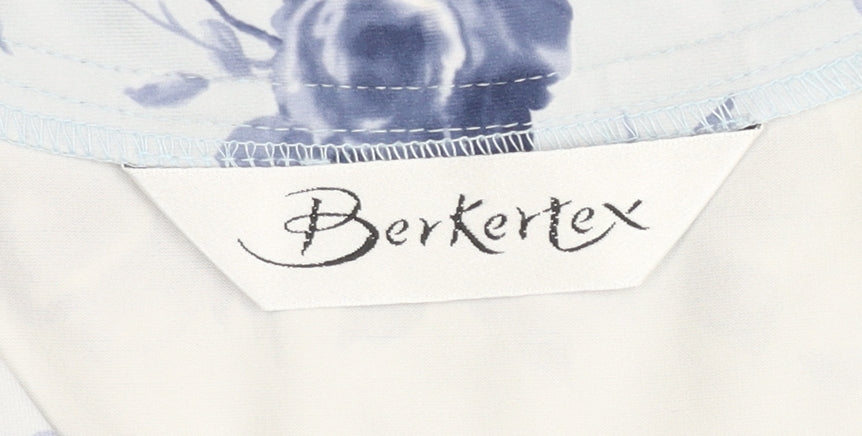 Berkertex Women’s Blue Floral Sleeveless Sheath Dress Size 12