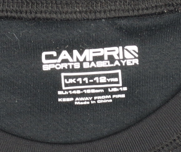 Campri Boys Black Long Sleeve Sports Baselayer T-Shirt 11-12 Years