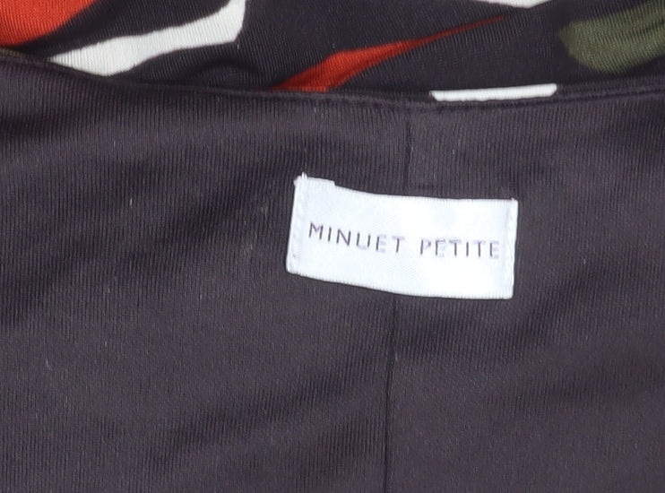 Minuet Petite Women’s Size 10 Black Red Green Ivory Sheath Dress
