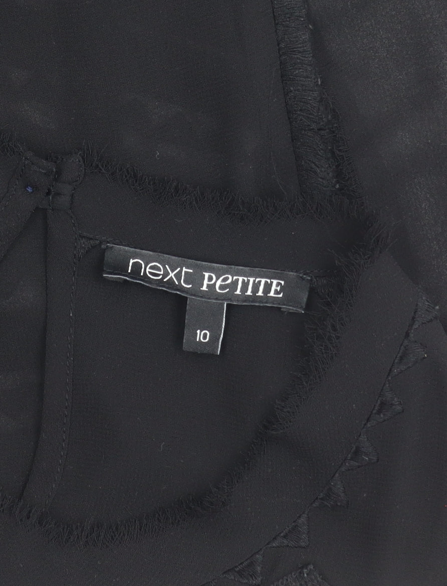 Next Petite Women’s Black Sleeveless Tunic Blouse Size 10