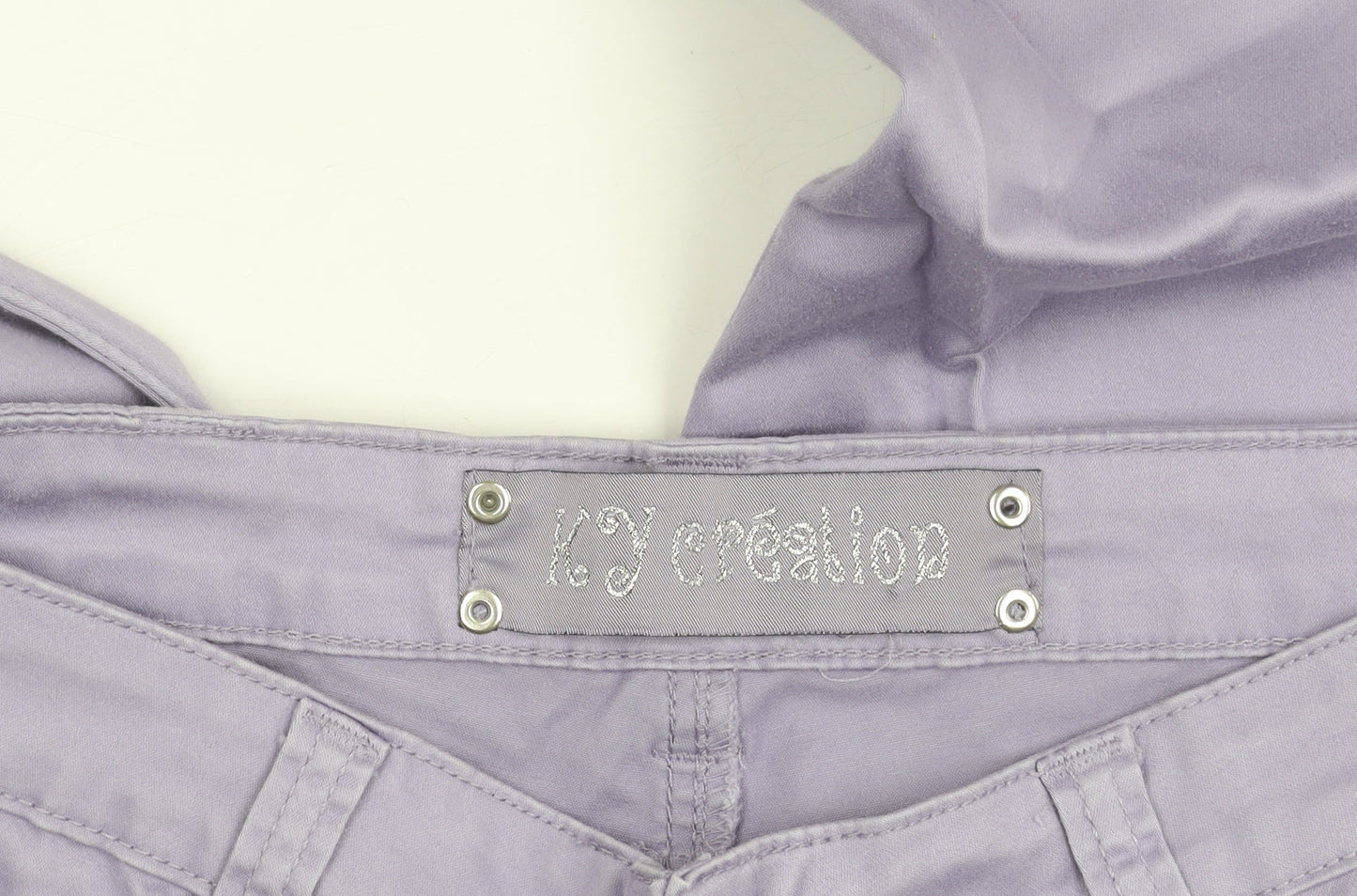 KY Création Womens Purple Straight Jeans XL Cotton Stretch