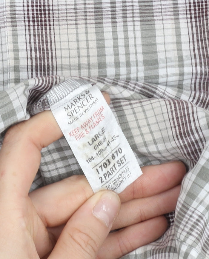 Marks and Spencer Womens Multicoloured Plaid Button-Up Shirt L