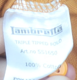 Lambretta Men’s Orange Small Polo Shirt Cotton Retro Casual