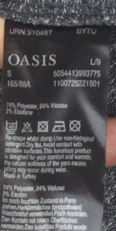 Oasis Women’s Grey Shift Dress Size S High Neck Long Sleeve