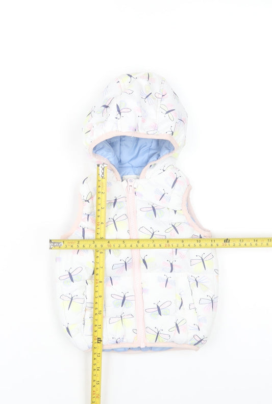 Young Dimension Girls Multicoloured 12-18M Puffer Jacket Hooded Butterfly Print