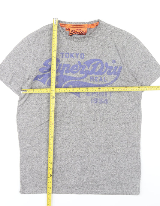 Superdry Men's Grey Graphic Print Vintage T-Shirt Size M