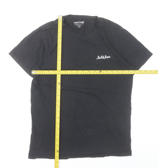 Mens UK Size S JACK & JONES Black T-Shirt