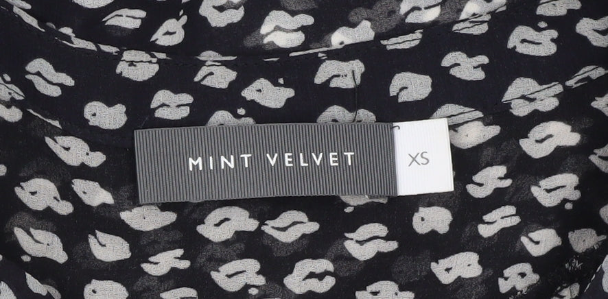 Mint Velvet Women’s Black Animal Print Tunic Blouse XS