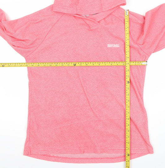 Regatta Womens Pink Pullover Hoodie L UK 14 Polyester Blend