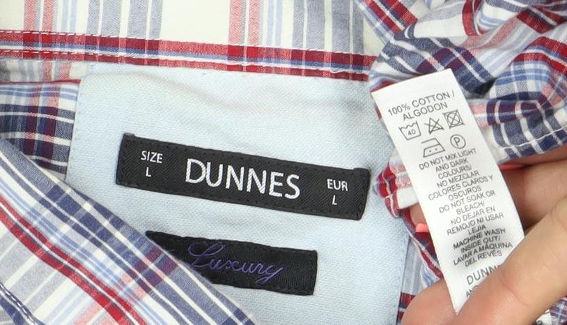Dunnes Men's Multicoloured Check Long Sleeve Button-Up Shirt L