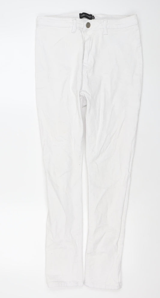 Additional front view of I Saw It First women’s white skinny jeans, size UK 12 slim, fit denim