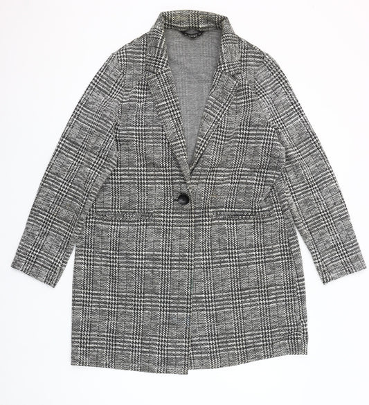 Dunnes Stores Women Grey Check Blazer Jacket Size 16