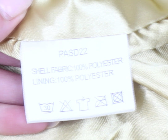 Paco Boutique Women’s Yellow Parka Jacket Size L Mid-Length Polyester