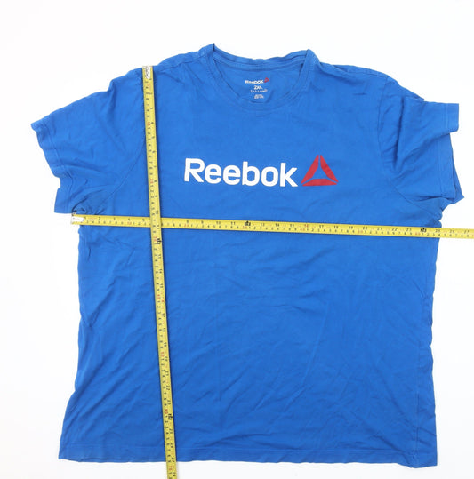 Reebok Men's Blue 2XL Graphic Logo Crew Neck Sports T-Shirt