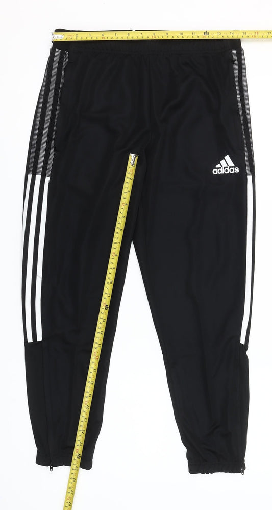 Adidas Women’s Black Tapered Track Pants M Regular Fit Activewear