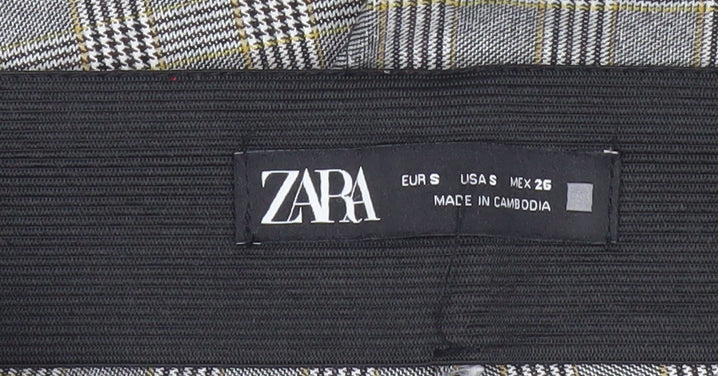 Zara Women’s Grey Check Slim Fit Skinny Trousers Size 8