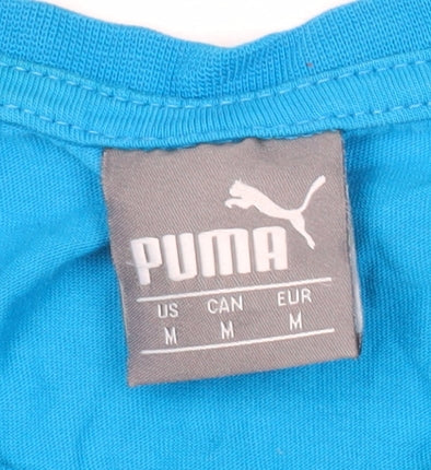 Puma Men's Blue M Graphic Print Sports Crew Neck T-Shirt