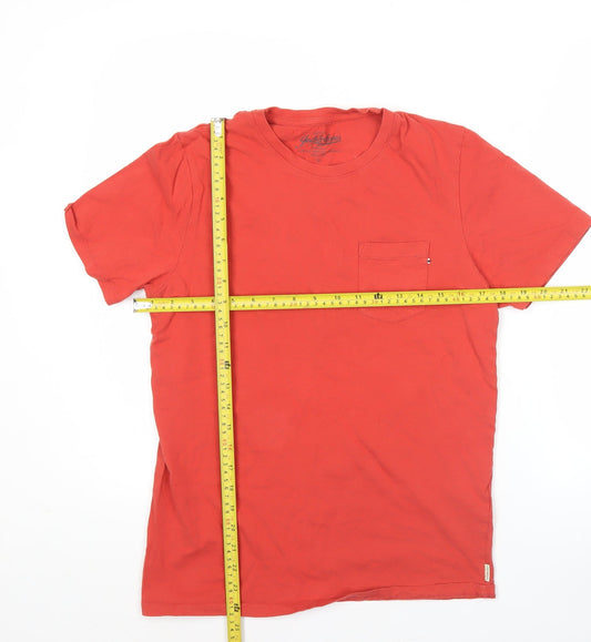 Jack & Jones Men's Red Small Regular Fit Cotton Crew Neck T-Shirt