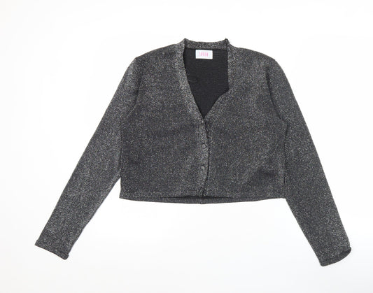 Savida Women’s Silver Shimmer V-Neck Cardigan Size 12 Party Wear