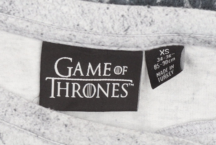 Game of Thrones Mens Grey XS Short Sleeve Graphic T-Shirt