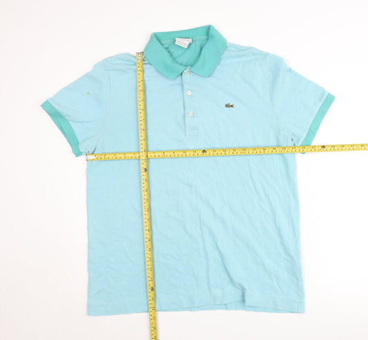 Lacoste Men’s Blue Regular Fit Polo Shirt Size M Cotton Short Sleeve